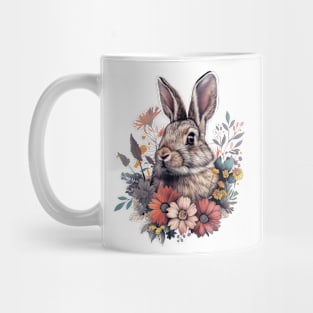 Floral Rabbit Design Mug